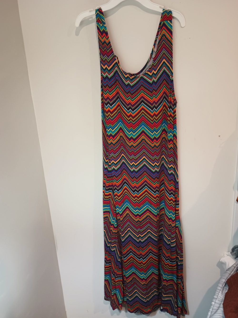 Joan Vass Multicolor Chevron Maxi Dress